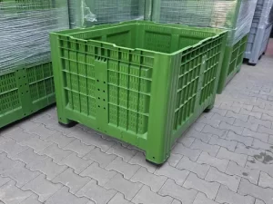 Box palet plastic cu 4 picioare perete aerisit100x120x785mm